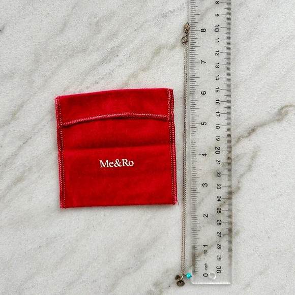 Me&Ro Necklace, Sterling Silver Flower with Turquoise Bead Pendant - Picture 7 of 8